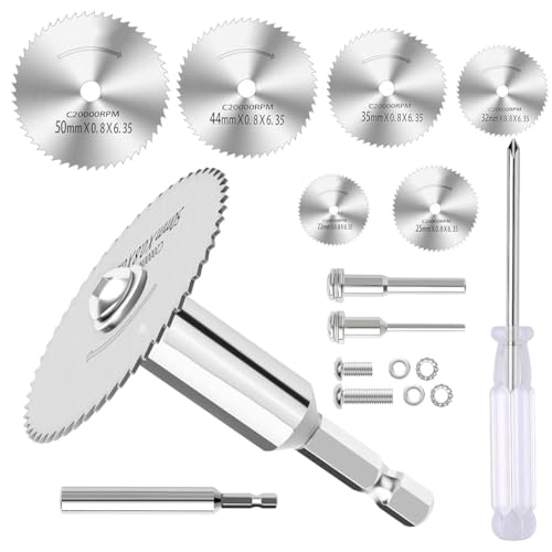 Serplex® 10PCS Rotary Drill Saw Blades: 6 PCS Mini Circular Saw Blades with 1/4 Serplex® 10PCS Rotary Drill Saw Blades: 6 PCS Mini Circular Saw Blades with 1/4